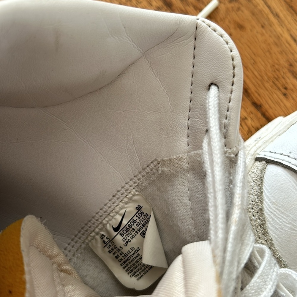 Nike Blazer Sneakers Mid '77 Vintage White Retro Athletic Men's 8.5 - Picture 10 of 11